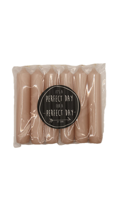 Dinerkaarsen zalm roze - 6 stuks