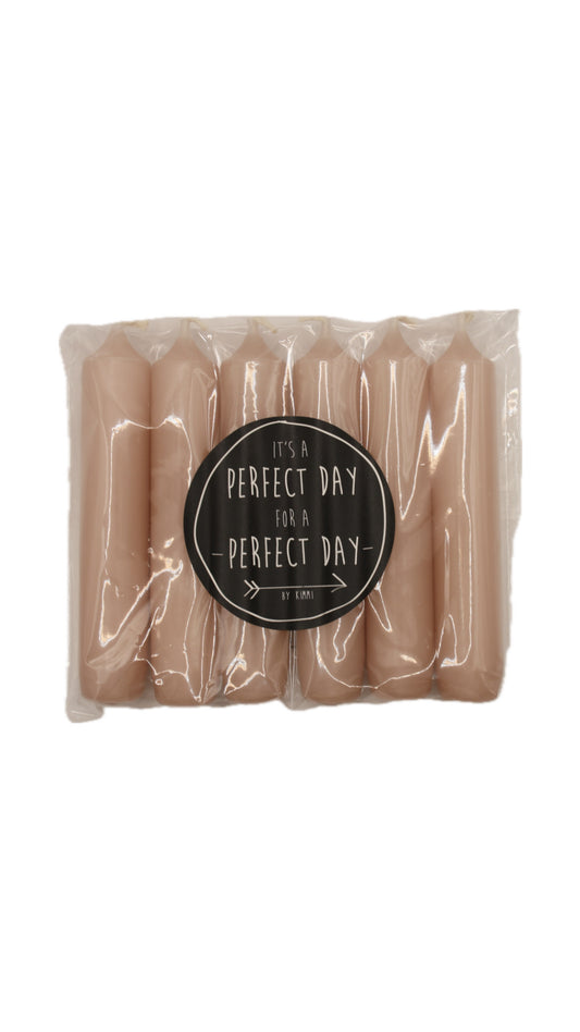 Dinerkaarsen zalm roze - 6 stuks