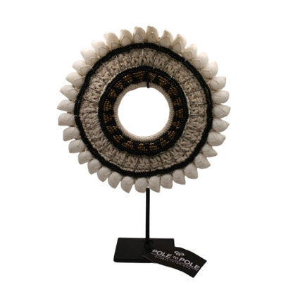 Schelpenketting wit/goud/zwart