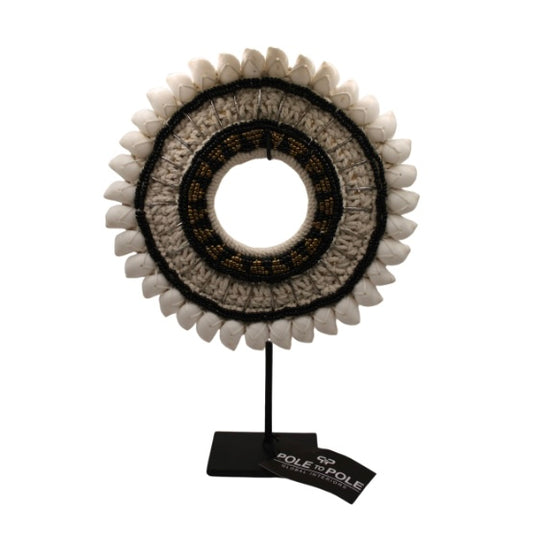 Schelpenketting wit/goud/zwart