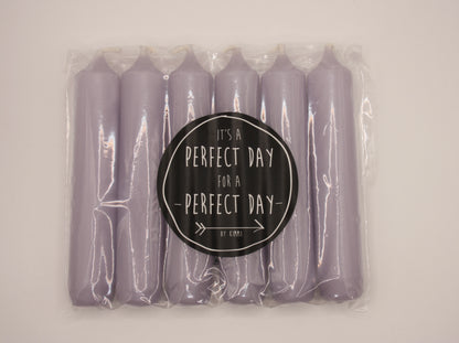 Dinerkaarsen lila - 6 stuks