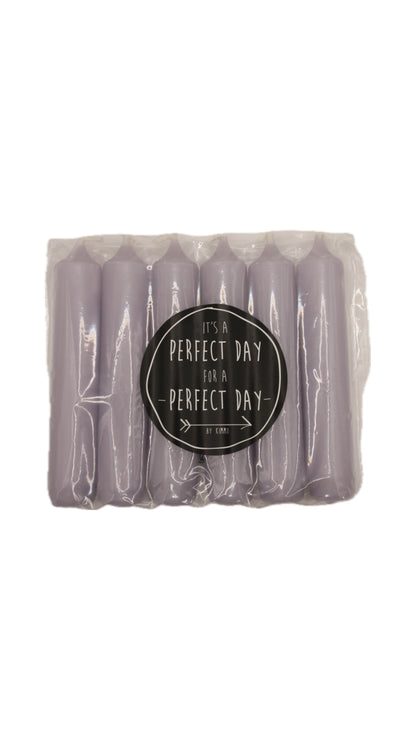 Dinerkaarsen lila - 6 stuks