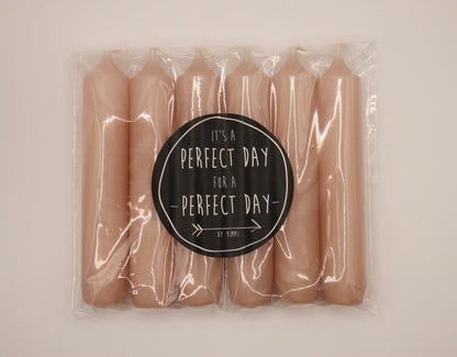 Dinerkaarsen zalm roze - 6 stuks