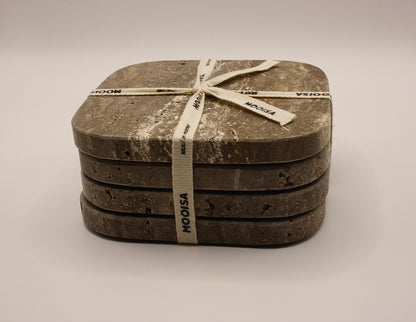 Onderzetter Titanium Travertine
