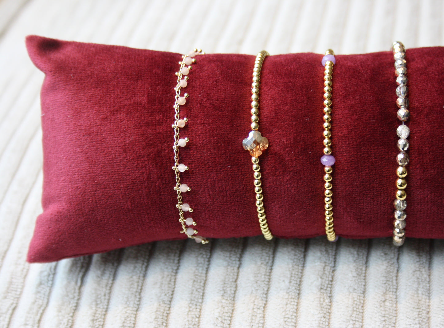 Armband kraaltjes lichtroze - Fushi