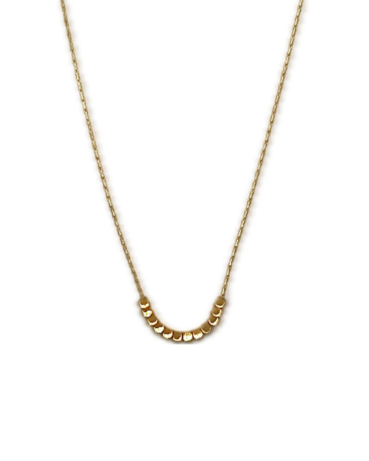 Ketting met gouden blokjes - Wauw Jewellery